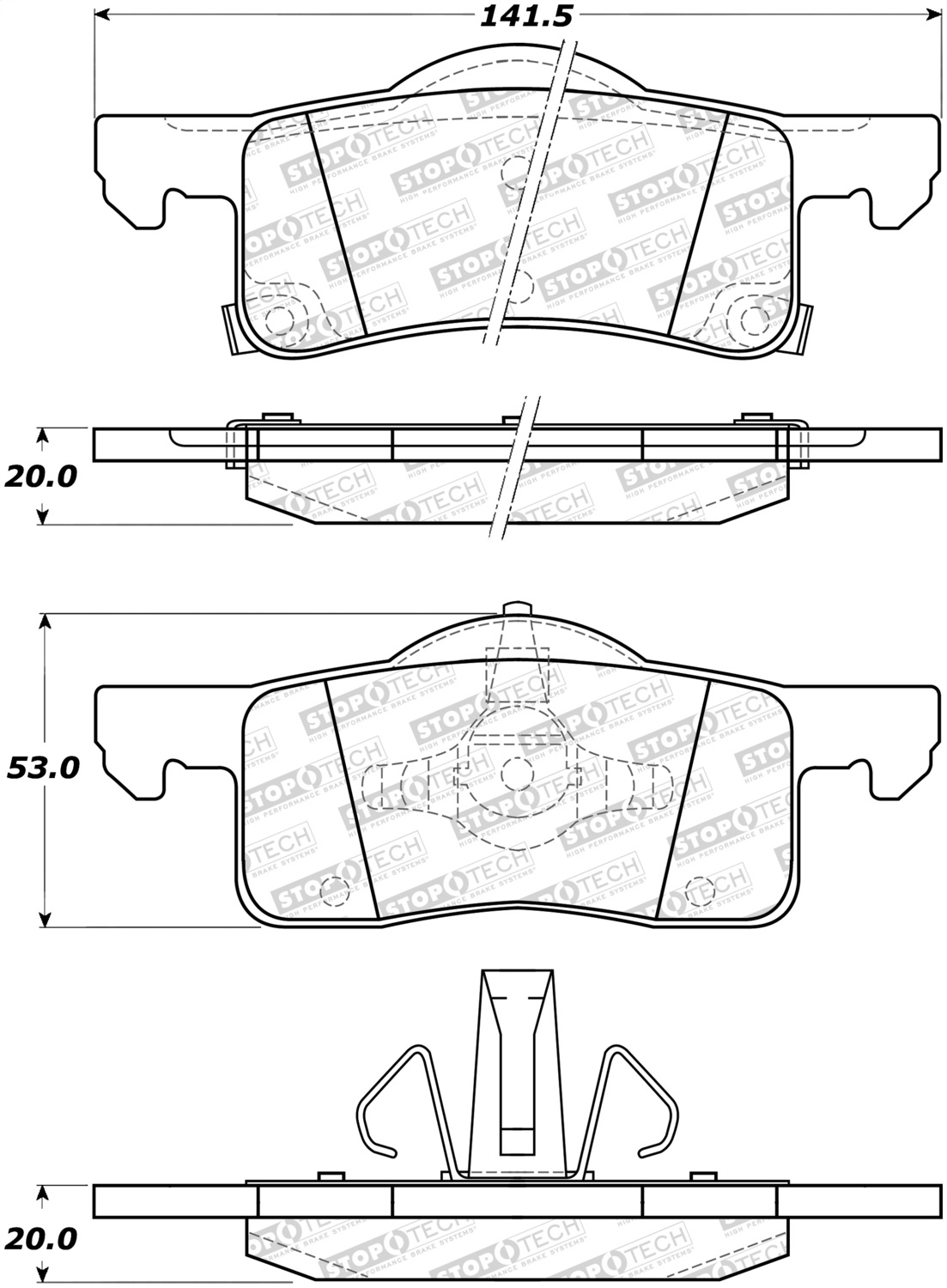 StopTech 308.09350 - Street Brake Pads StopTech 308.09350 - Street Brake Pads