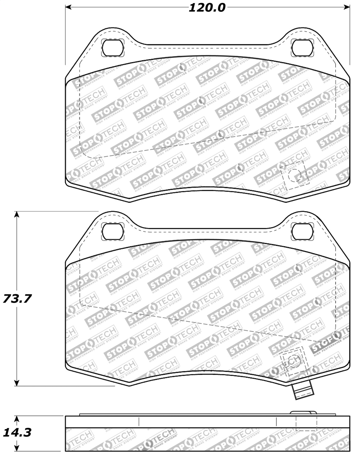 StopTech 308.09600 - Street Brake Pads with Shims and Hardware