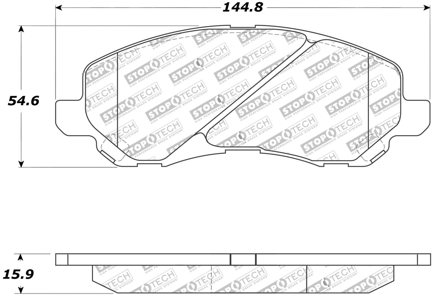 StopTech 308.08660 - Street Touring 07-10 Jeep Compass/Patriot Front Brake Pads