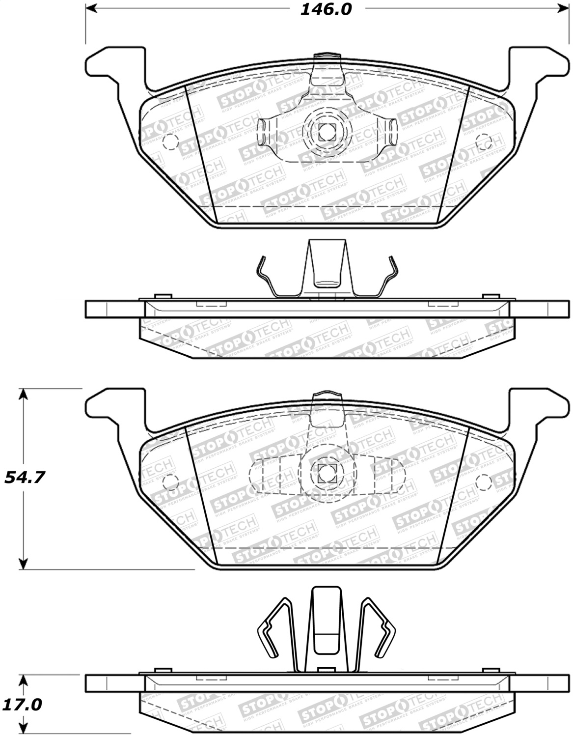 StopTech 308.10550 - Street Brake Pads