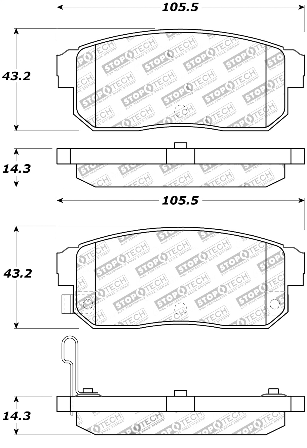 StopTech 308.10080 - Street Touring 04-07 RX-8 Rear Pads