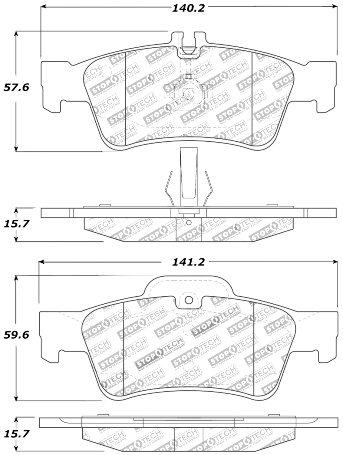StopTech 308.09860 - Street Touring Mercedes Benz Rear Brake Pads