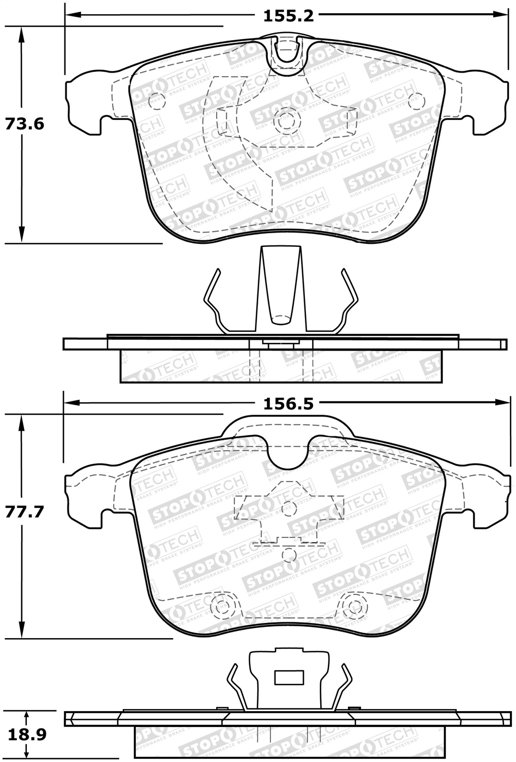 StopTech 308.12570 - Street Brake Pads