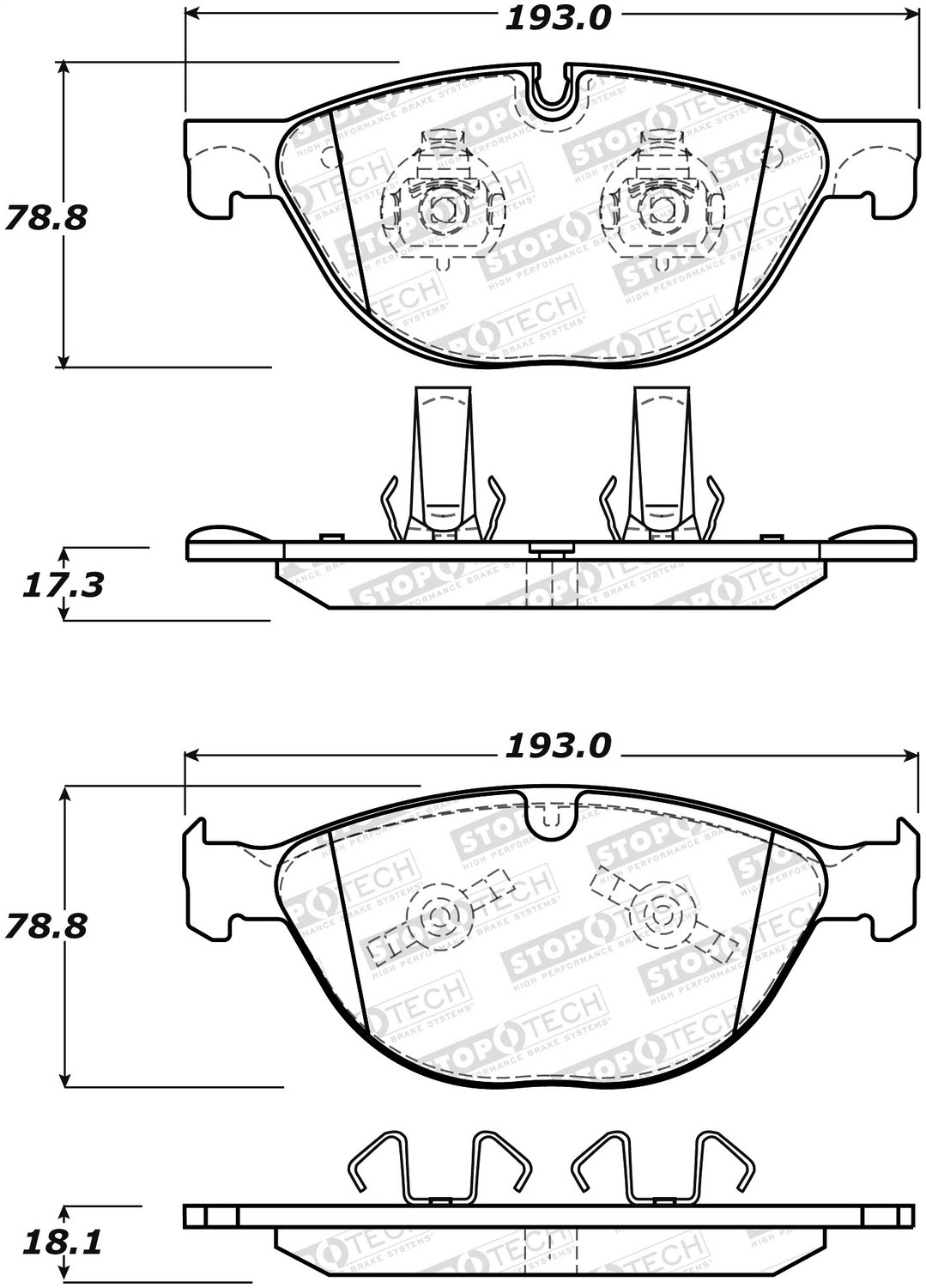 StopTech 308.14480 - Street Brake Pads - Front