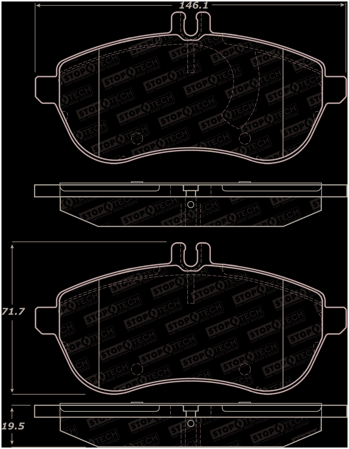 StopTech 308.13400 - 12-15 Mercedes Benz SLK250 Street Performance Front Brake Pads StopTech 308.13400 - 12-15 Mercedes Benz SLK250 Street Performance Front Brake Pads