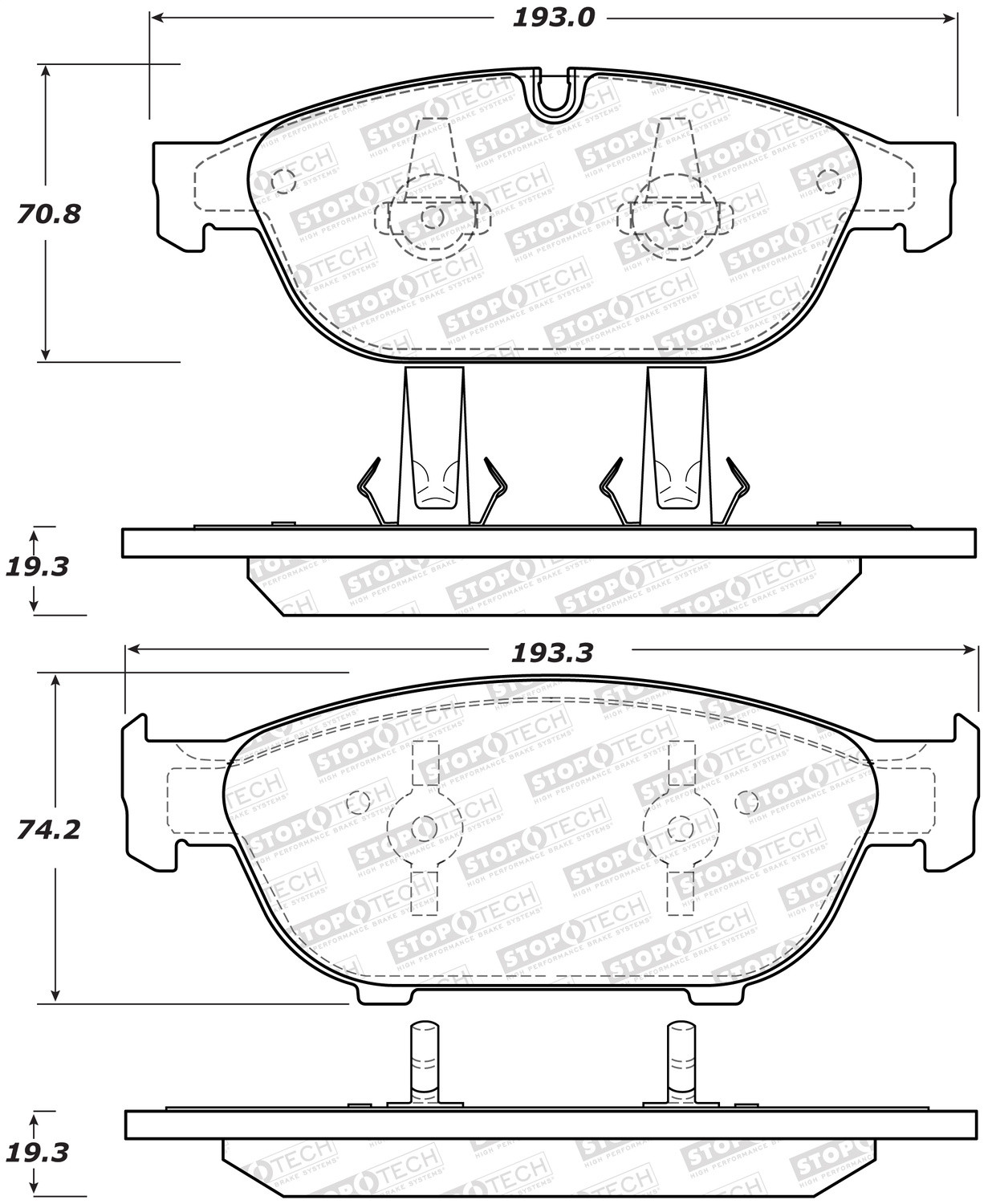 StopTech 308.15490 - Street Brake Pads with Shims and Hardware StopTech 308.15490 - Street Brake Pads with Shims and Hardware
