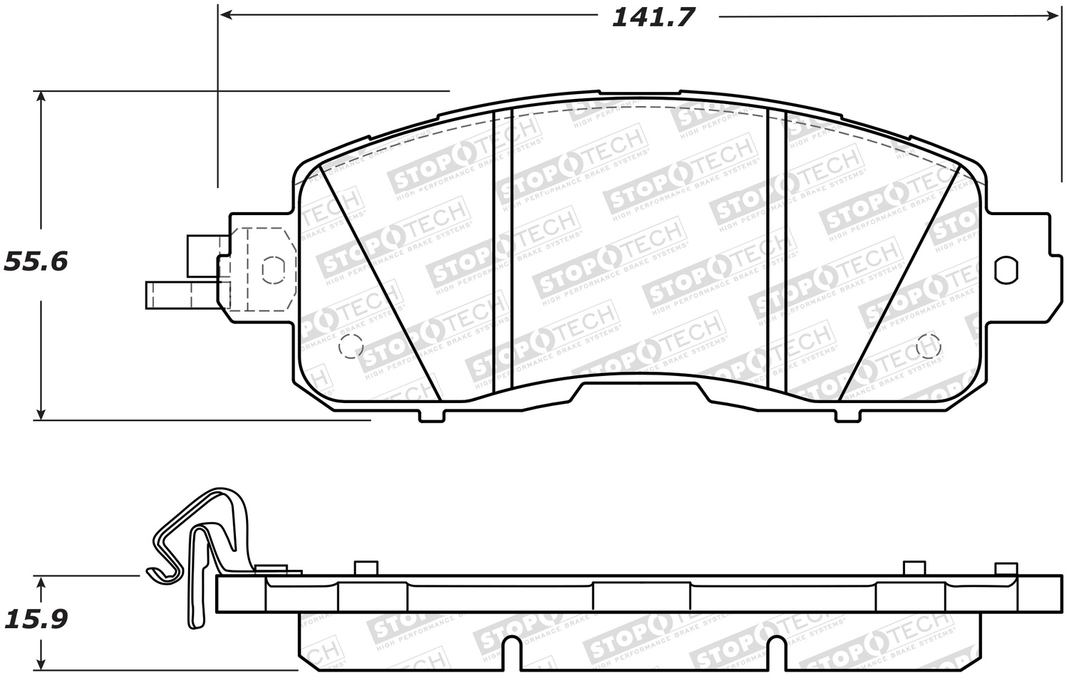 StopTech 308.16500 - Street Brake Pads with Shims and Hardware StopTech 308.16500 - Street Brake Pads with Shims and Hardware