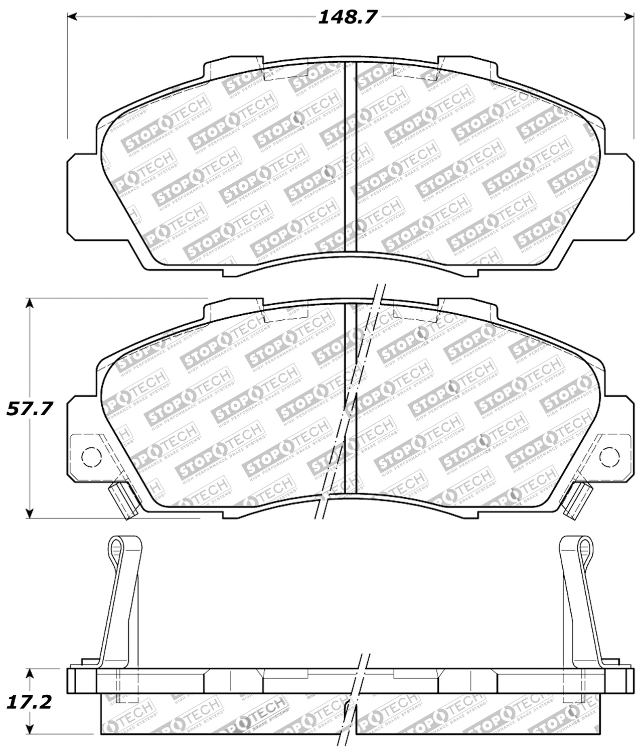 StopTech 309.05030 - Performance 97-99 Acura CL/ 97-01 Integra Type R/91-95 Legend/91-05 NSX Front Brake Pads