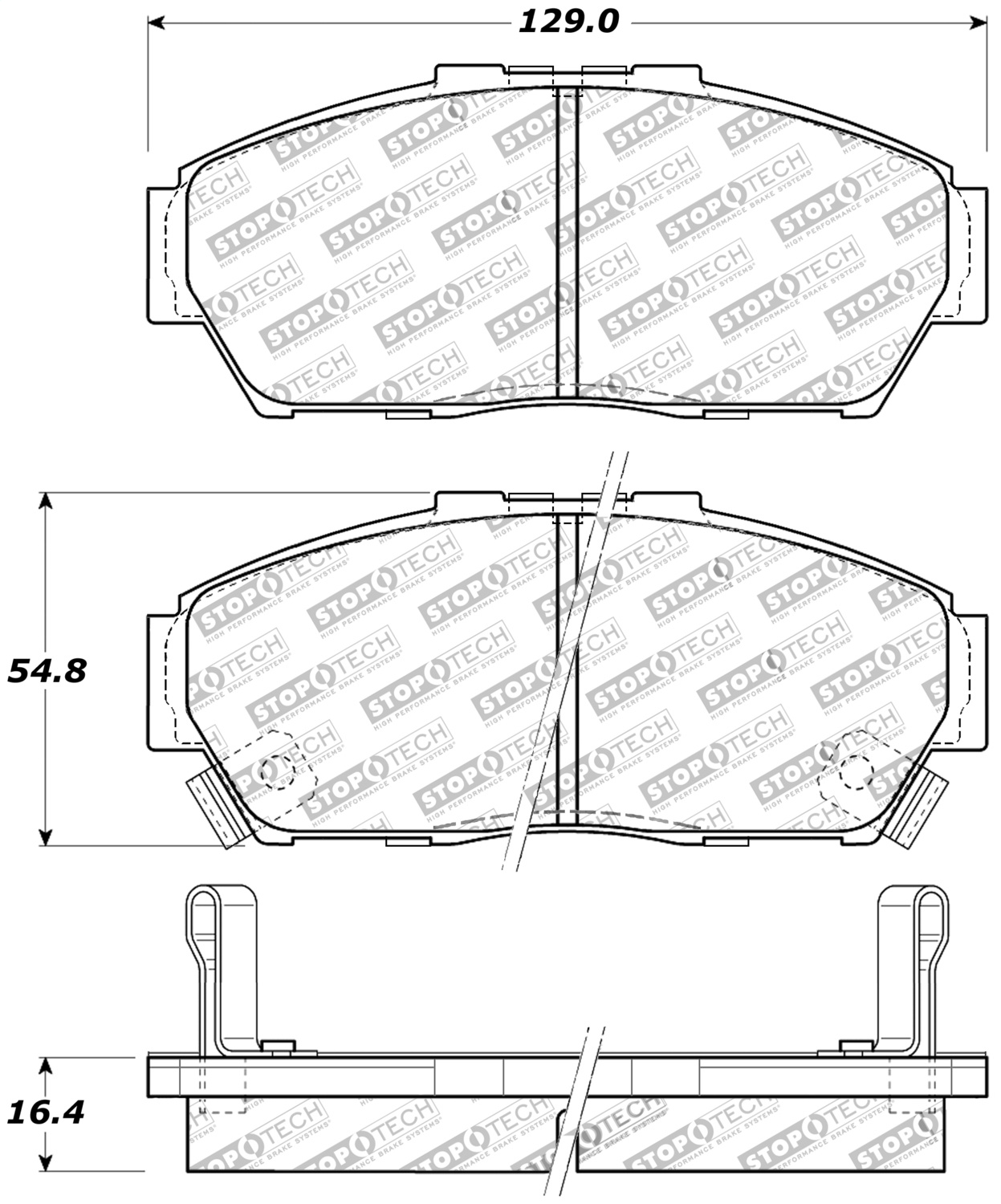 StopTech 309.06170 - Performance 93-95 Honda Civic Coupe / 94-95 Civic Hatchback/Sedan Front Brake Pads