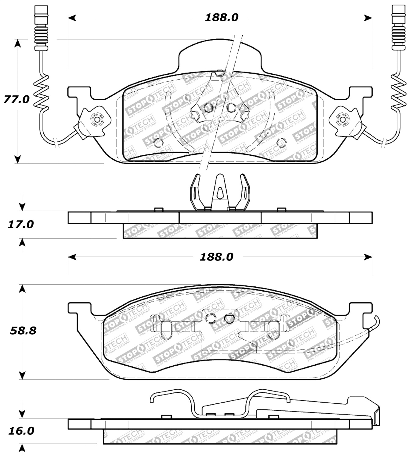 StopTech 309.07600 - Performance Brake Pads