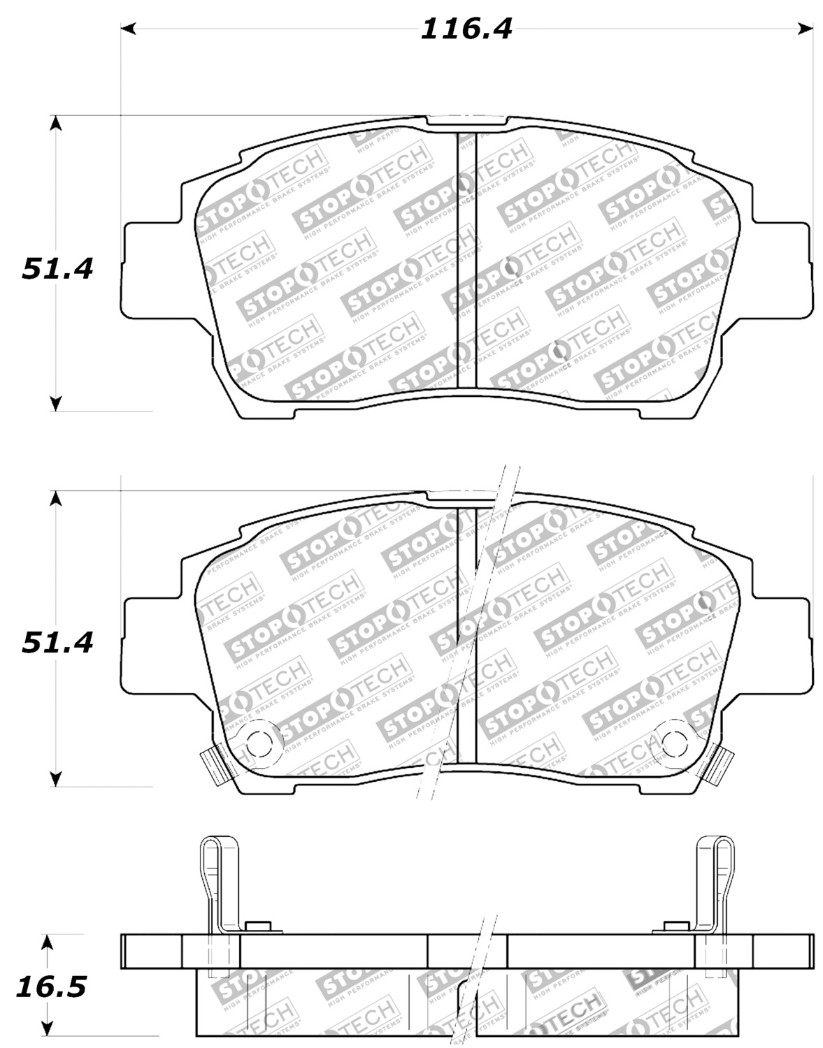 StopTech 309.08230 - Performance 00-05 Celica GT-S Rear Brake Pads StopTech 309.08230 - Performance 00-05 Celica GT-S Rear Brake Pads