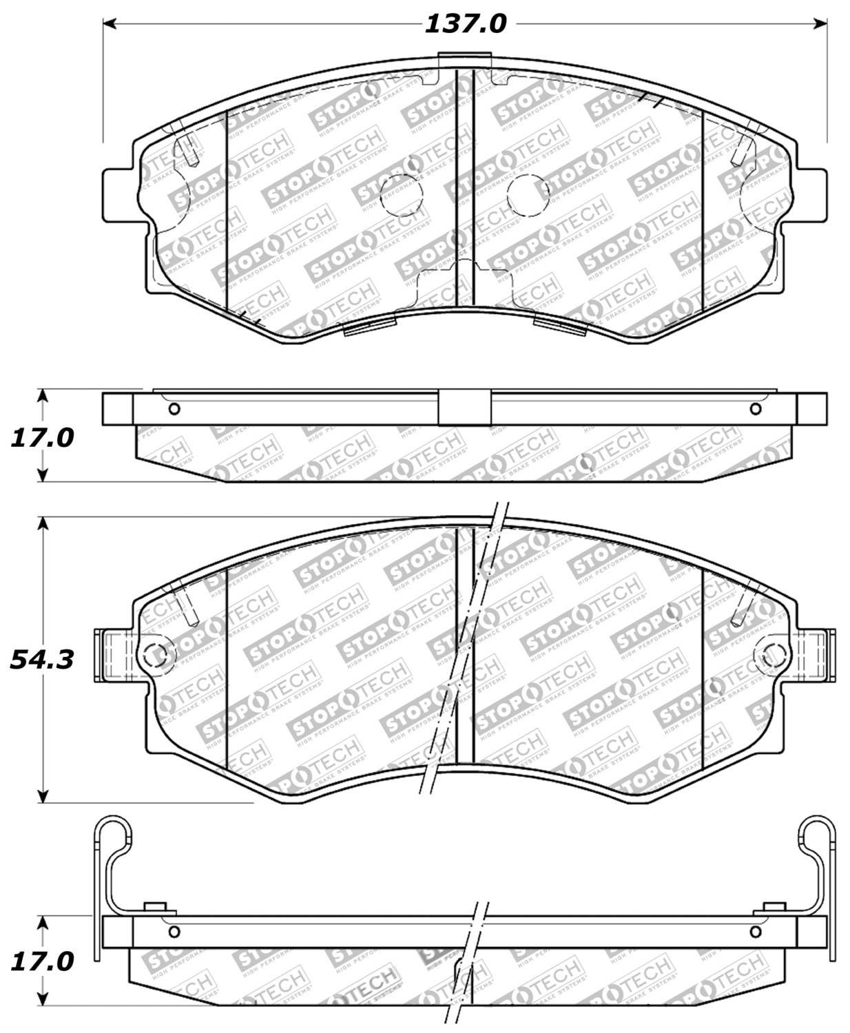 StopTech 309.07000 - Performance 89-1/94 Nissan 240SX (w/ABS) 92-01/05-06 Hyundai Elantra Front Brake Pads