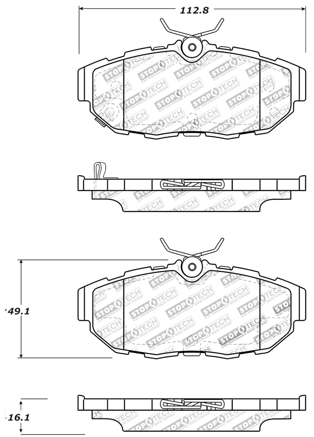 StopTech 309.14650 - Performance Brake Pads