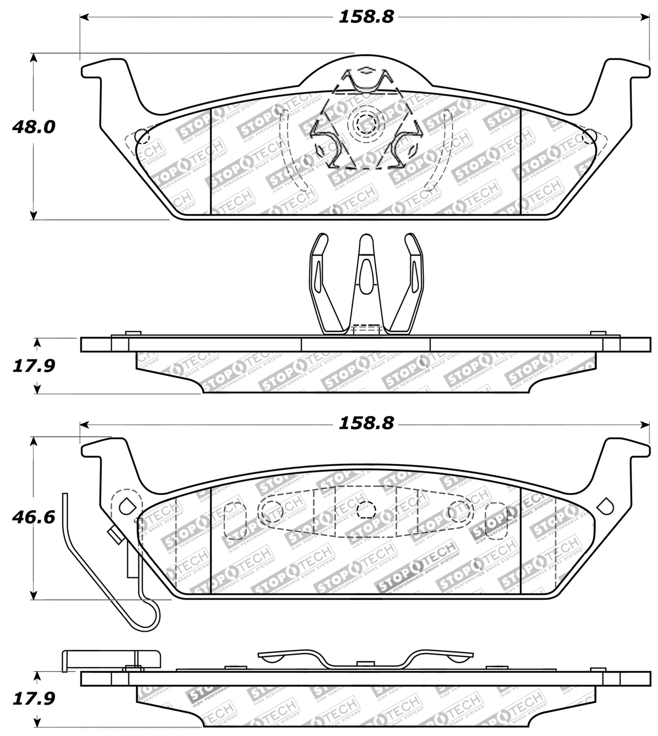 StopTech 309.10120 - Performance 10-14 Ford F-150 Rear Brake Pads