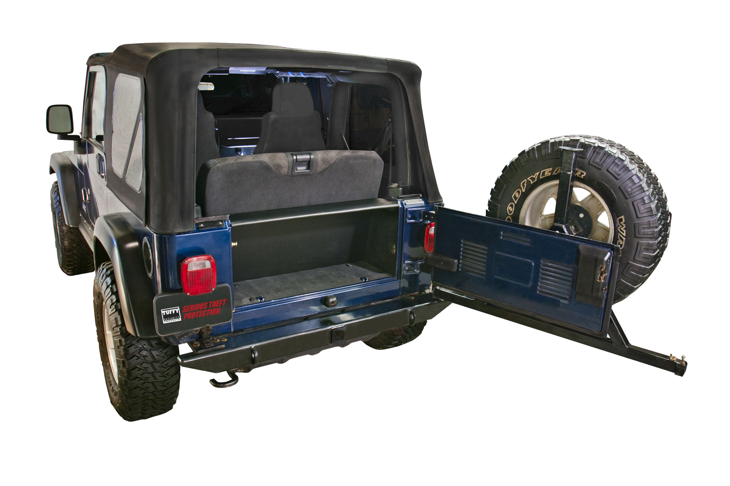 Tuffy Security 296-01 - Standard Cargo Enclosure - 97-06 Wrangler TJ Black  Security Products
