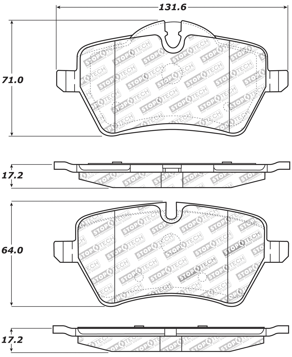 StopTech 309.12040 - Performance 06-09 Mini Cooper/Cooper S Front Brake Pads StopTech 309.12040 - Performance 06-09 Mini Cooper/Cooper S Front Brake Pads