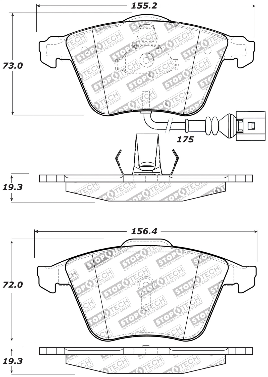 StopTech 309.11110 - Performance 08-13 Audi TT Quattro / 12 VW Golf R Front Brake Pads StopTech 309.11110 - Performance 08-13 Audi TT Quattro / 12 VW Golf R Front Brake Pads