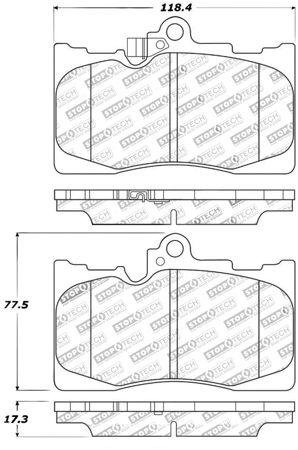 StopTech 309.11180 - Performance 06 Lexus GS300/430 / 07-08 GS350 / 06-08 IS350 Front Brake Pads
