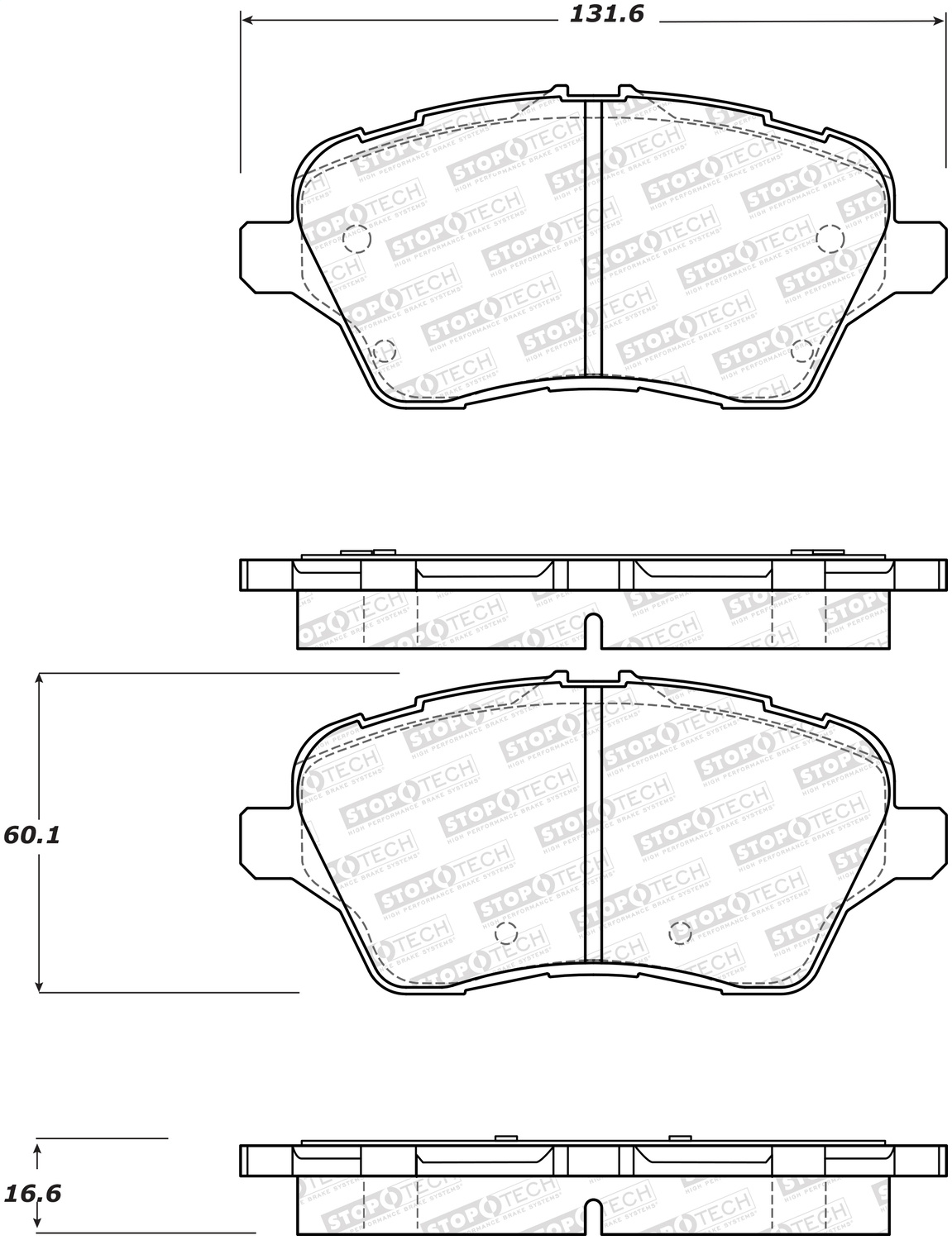 StopTech 309.17300 - Performance 14-18 Ford Fiesta Front Brake Pads StopTech 309.17300 - Performance 14-18 Ford Fiesta Front Brake Pads