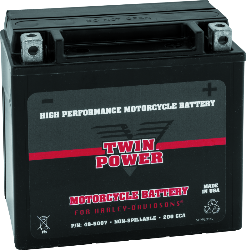 TwinPower 485007 - Twin Power YTX-14L High Performance Battery Replaces H-D 65958-04 Made in USA 200 CCA TwinPower 485007 - Twin Power YTX-14L High Performance Battery Replaces H-D 65958-04 Made in USA 200 CCA