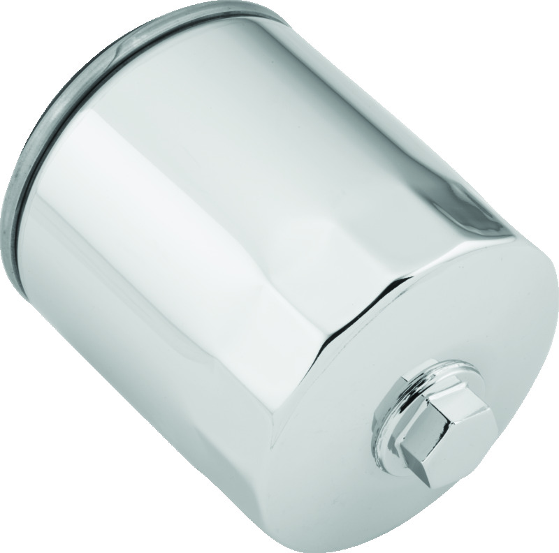 TwinPower 603611 - Twin Power Twin Cam and M8 Chrome Magnetic Oil Filter With Nut Rpls H-D 63798-99 w/ Backflow Valve