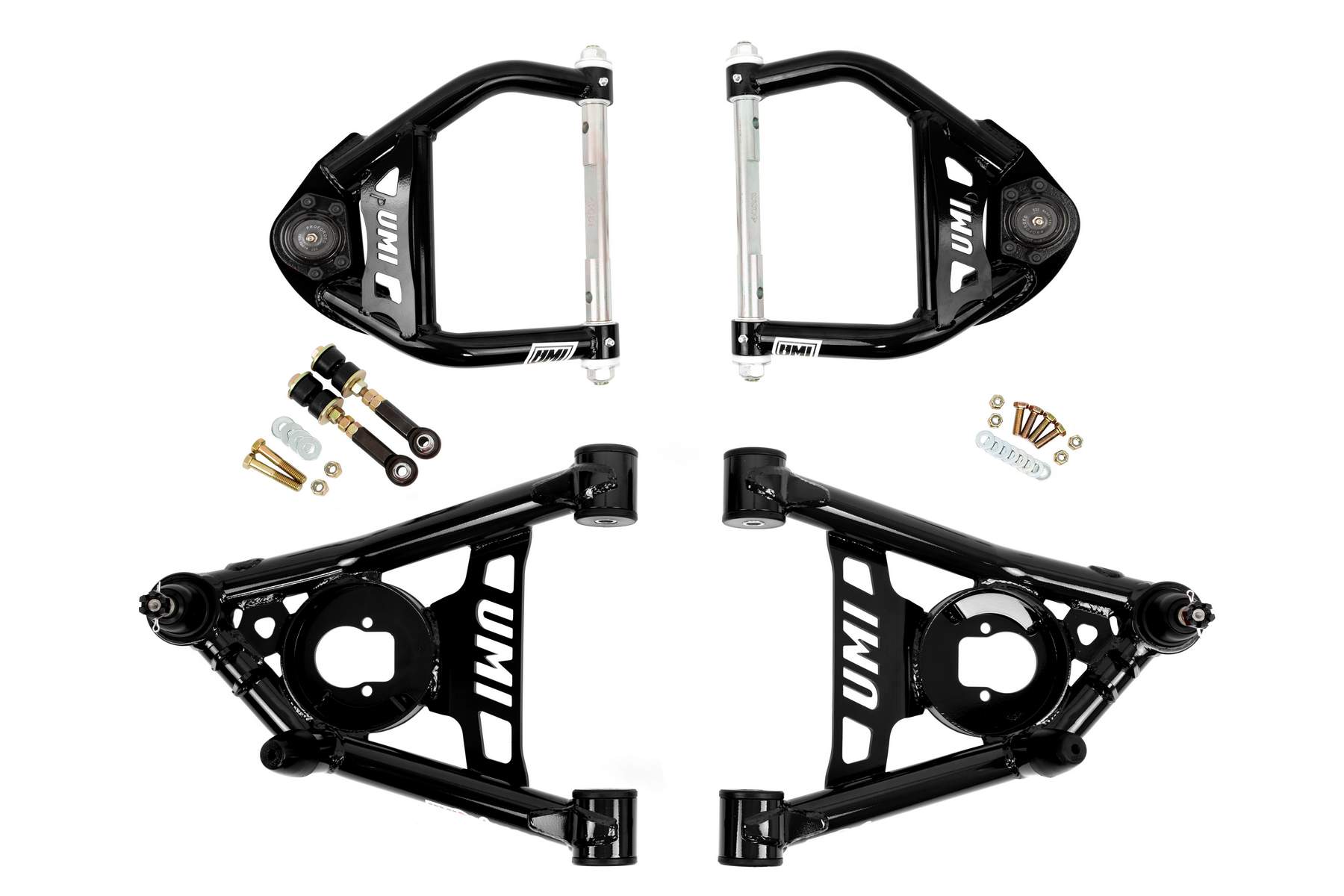 UMI Performance 403133-B - 64-72 GM A-Body Tubular Upper & Lower Front A-Arm Kit - Black