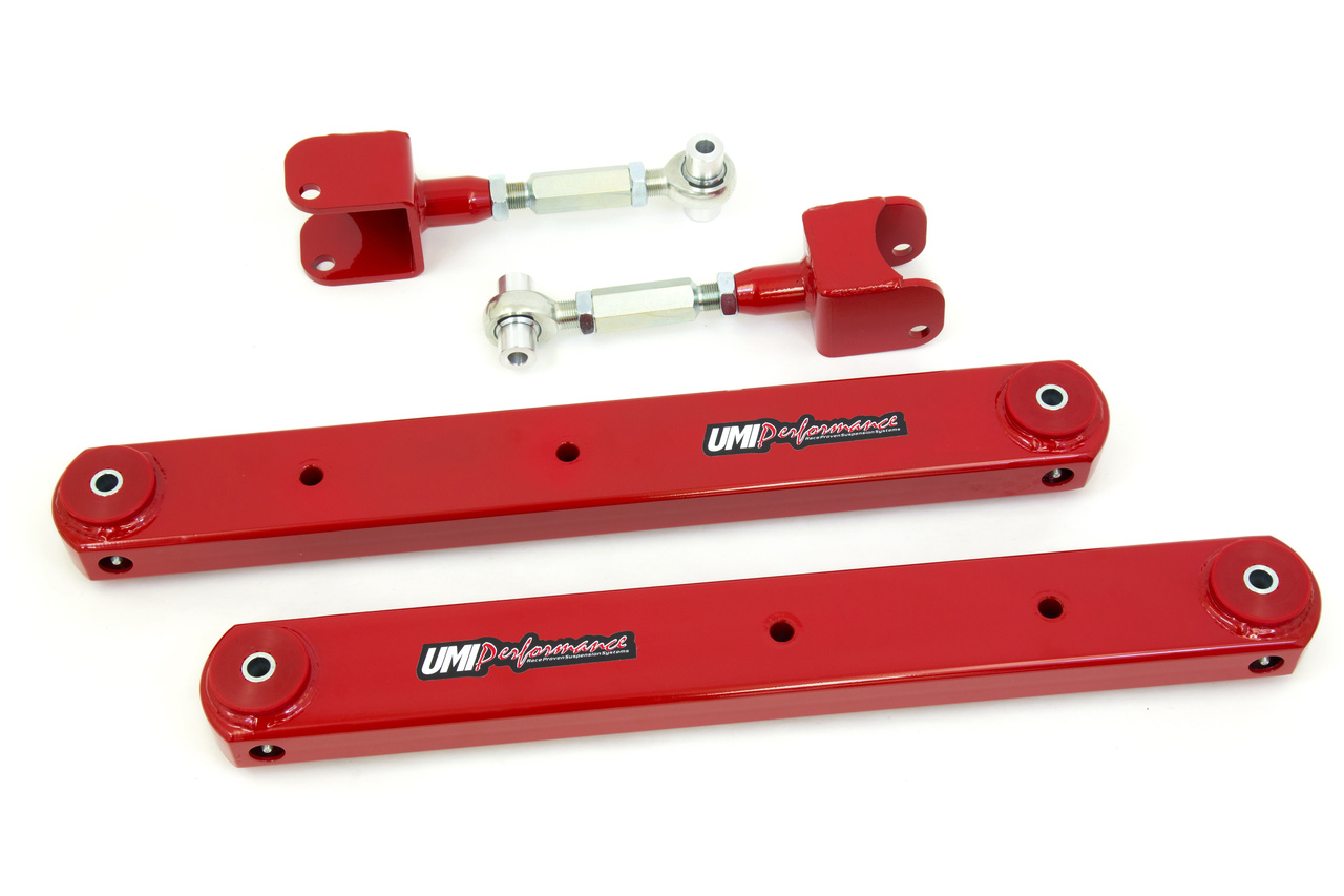 UMI Performance 402117-R - 68-72 GM A-Body Rear Control Arm Kit Fully Boxed Lowers Adjustable Uppers