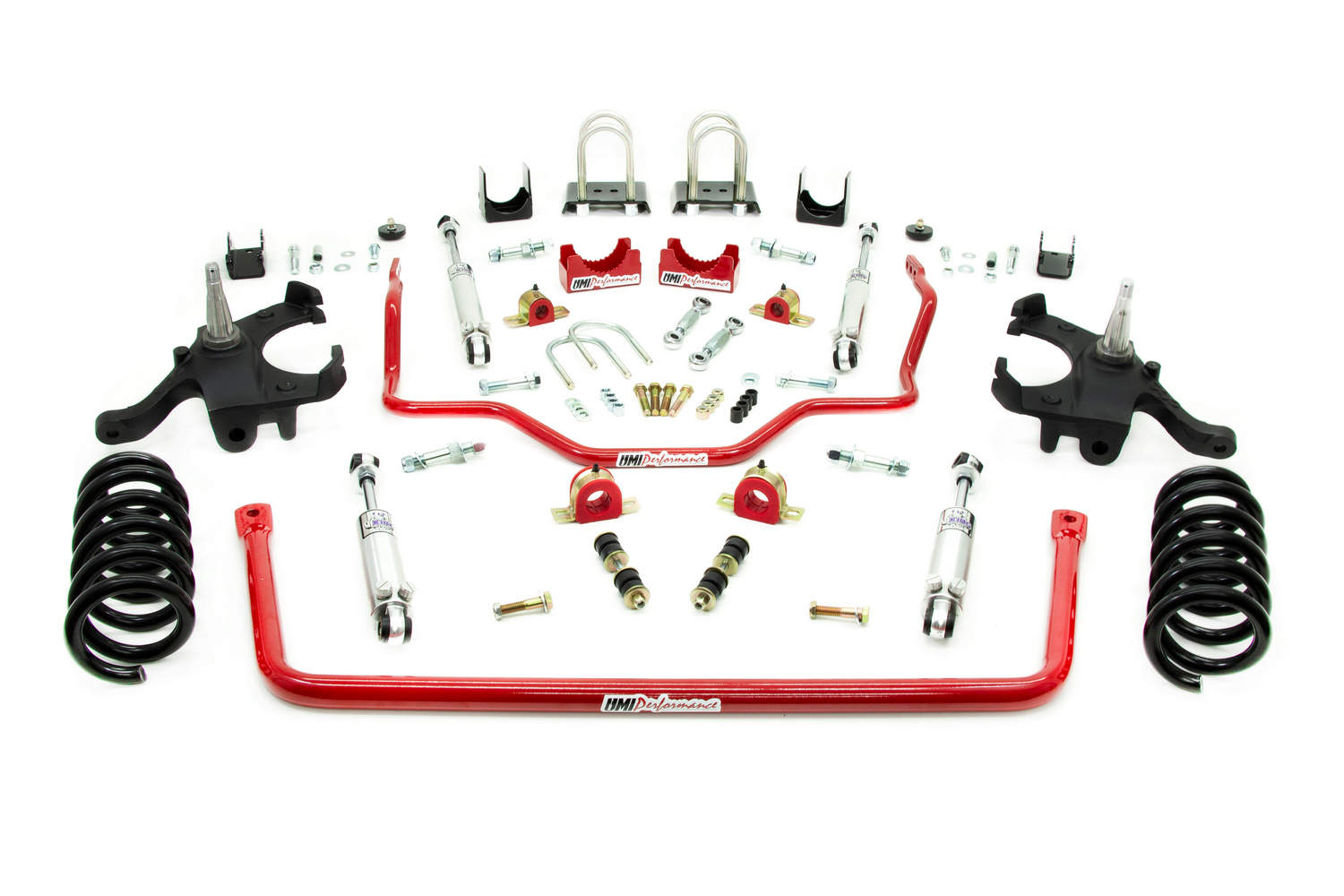 UMI Performance 64025-R - 73-87 GM C10 Handling and Lowering Kit Stage 2.5 4.5in F/6in R Viking Shocks - Red