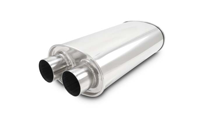 Vibrant 10536 - Universal Streetpower 3in Stainless Steel Dual In-Out Oval Muffler Vibrant 10536 - Universal Streetpower 3in Stainless Steel Dual In-Out Oval Muffler