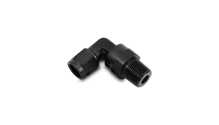 Vibrant 11385 - 6AN to 3/8in NPT Female Swivel 90 Degree Adapter Fitting Vibrant 11385 - 6AN to 3/8in NPT Female Swivel 90 Degree Adapter Fitting