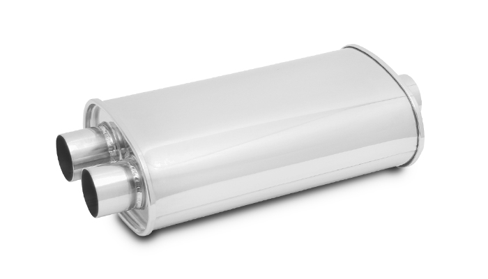 Vibrant 1136 - StreetPower Oval Muffler 5in x 9in x 15in - 3in inlet/Dual Outlet (Center In - Dual Out) Vibrant 1136 - StreetPower Oval Muffler 5in x 9in x 15in - 3in inlet/Dual Outlet (Center In - Dual Out)
