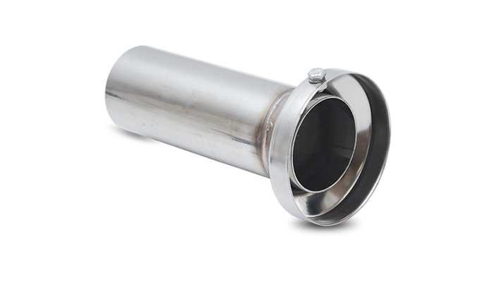 Vibrant 1184 - 3.90in OD Low Inner Silencer Muffw/ 3.90in ID Single Wall Exh Tip2.5in OD Tuning Tube Vibrant 1184 - 3.90in OD Low Inner Silencer Muffw/ 3.90in ID Single Wall Exh Tip2.5in OD Tuning Tube