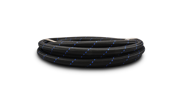 Vibrant 11982B - 12 AN Two-Tone Black/Blue Nylon Braided Flex Hose (20 foot roll)