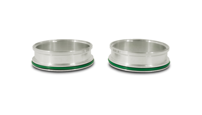 Vibrant 12543 - HD Aluminum Weld Ferrules w/ O-Rings for 2in OD Tubing - Sold in Pairs Vibrant 12543 - HD Aluminum Weld Ferrules w/ O-Rings for 2in OD Tubing - Sold in Pairs