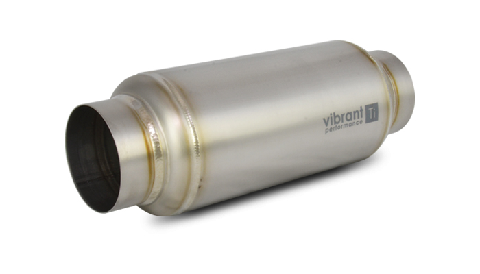 Vibrant 17530 - Titanium Resonator 3in. Inlet / 3in. Outlet x 12in. Long