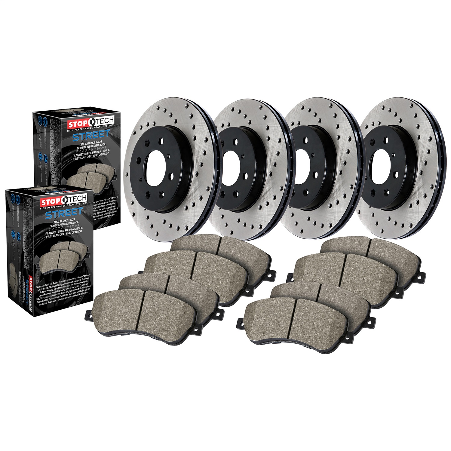 StopTech 936.34020 - Street Axle Pack, Drilled, 4 Wheel StopTech 936.34020 - Street Axle Pack, Drilled, 4 Wheel