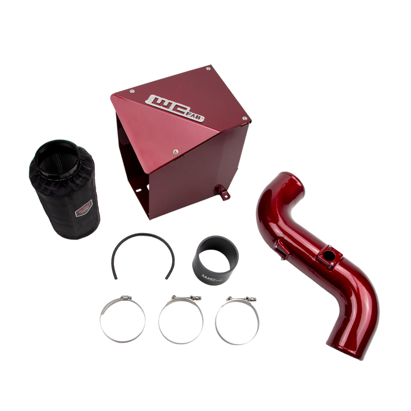 Wehrli WCF100194-RED - 11-16 Chevrolet Duramax LML 4in Intake Kit - WCFab Red Wehrli WCF100194-RED - 11-16 Chevrolet Duramax LML 4in Intake Kit - WCFab Red