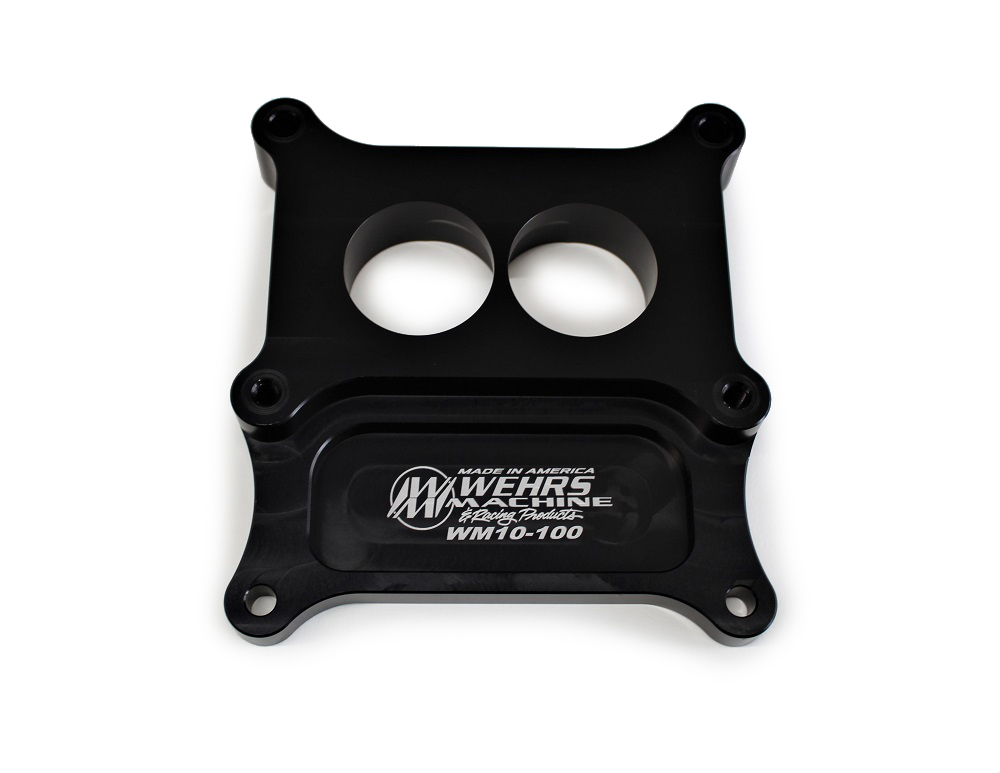 Wehrs Machine WM10-100 - Carb Adapter 2bbl to 4bbl Holey 1in Thick Wehrs Machine WM10-100 - Carb Adapter 2bbl to 4bbl Holey 1in Thick