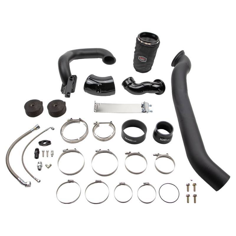 Wehrli WCF100567-RED - 03-07 Dodge 5.9L Cummins S400 Twin Turbo Kit (No Turbo) - WCFab Red Wehrli WCF100567-RED - 03-07 Dodge 5.9L Cummins S400 Twin Turbo Kit (No Turbo) - WCFab Red