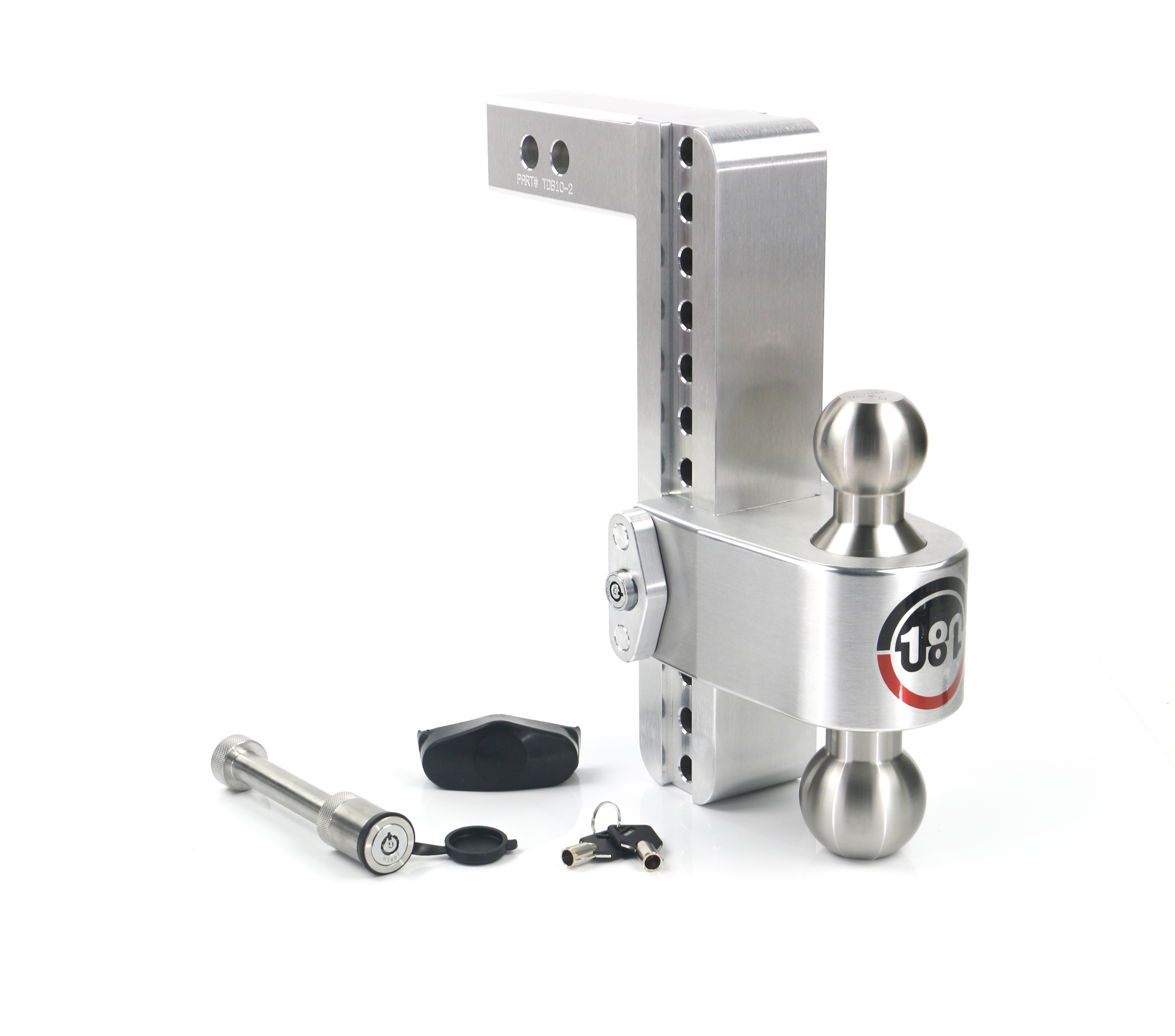 Weigh Safe LTB10-2-KA - 180 Hitch 10in Drop Hitch & 2in Shank (10K/12.5K GTWR) w/WS05 - Aluminum