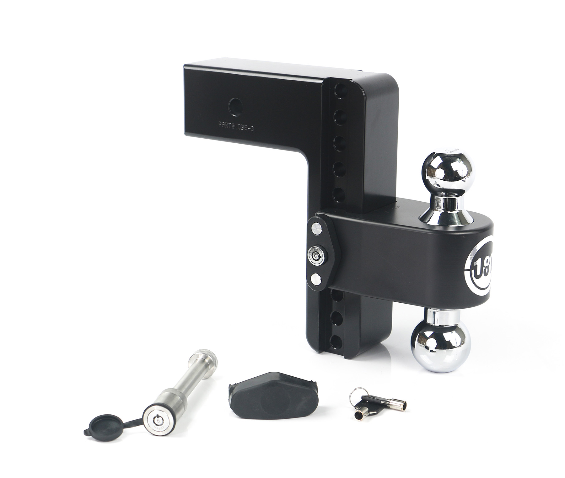 Weigh Safe CTB8-3-KA-CER-BLA - 180 Hitch 8in Drop Hitch & 3in Shank (10K/21K GTWR) w/WS05 - Black Cerakote Weigh Safe CTB8-3-KA-CER-BLA - 180 Hitch 8in Drop Hitch & 3in Shank (10K/21K GTWR) w/WS05 - Black Cerakote