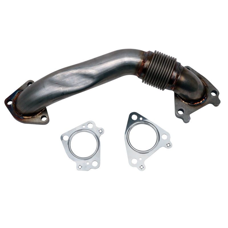 Wehrli WCF100654 - 01-04 Chevrolet 6.6L Duramax LB7 2in Stainless Pass. Side Up Pipe w/Gaskets (Single Turbo)