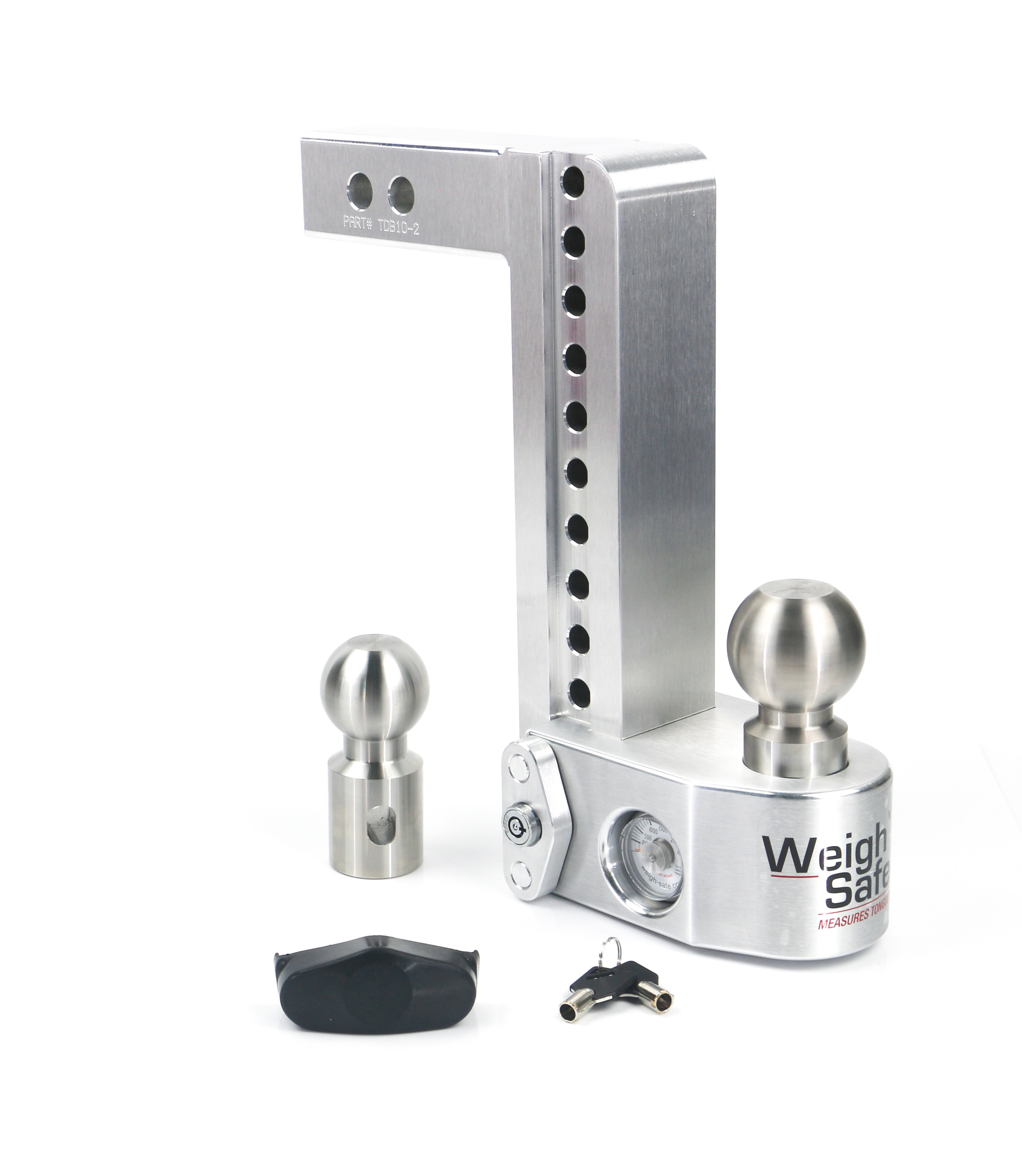 Weigh Safe WS10-2 - 10in Drop Hitch w/Built-in Scale & 2in Shank (10K/12.5K GTWR) - Aluminum Weigh Safe WS10-2 - 10in Drop Hitch w/Built-in Scale & 2in Shank (10K/12.5K GTWR) - Aluminum