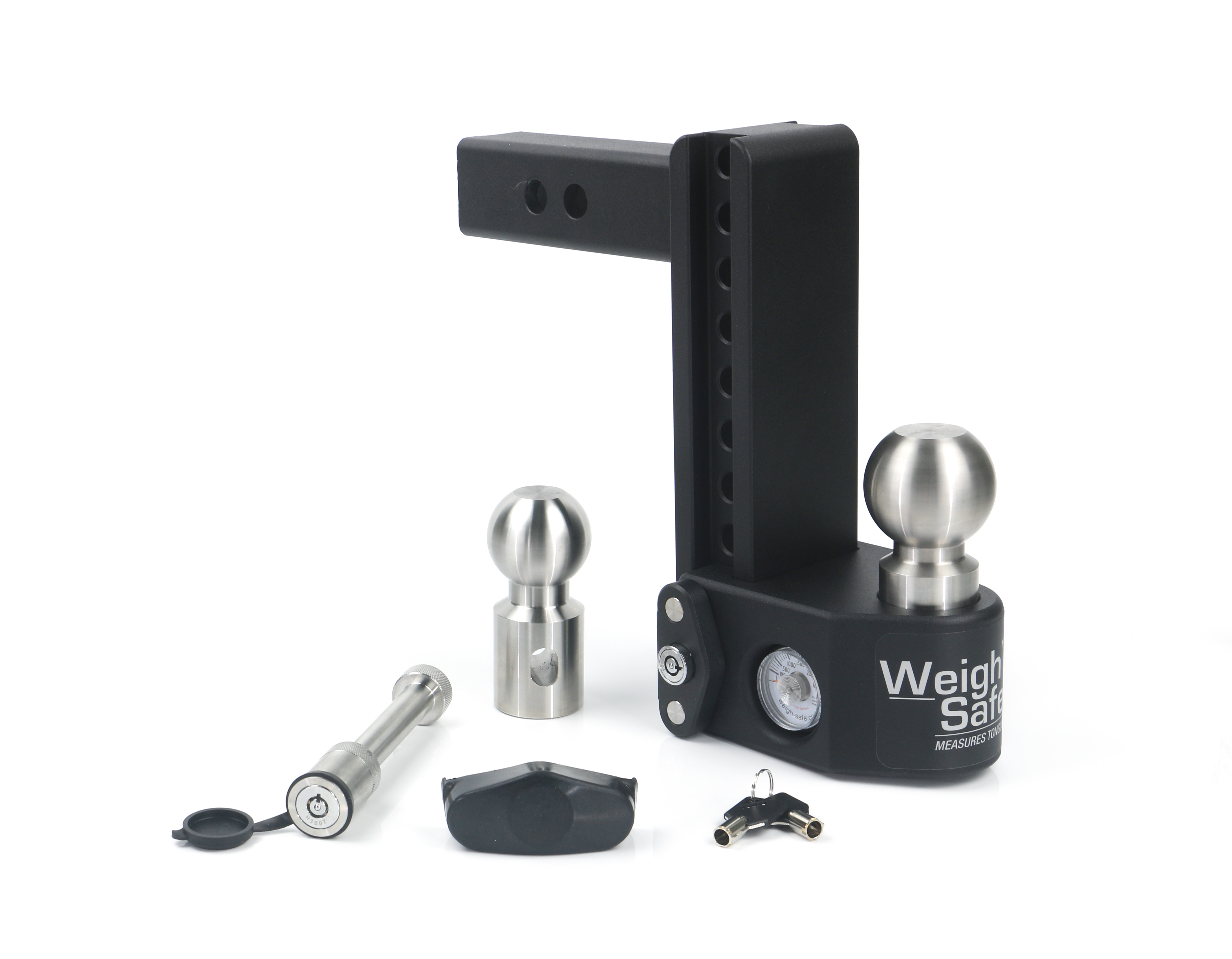 Weigh Safe SWS8-2-KA - 8in Drop Hitch w/Built-in Scale & 2in Shank (10K/15K GTWR) w/WS05 - Steel Weigh Safe SWS8-2-KA - 8in Drop Hitch w/Built-in Scale & 2in Shank (10K/15K GTWR) w/WS05 - Steel