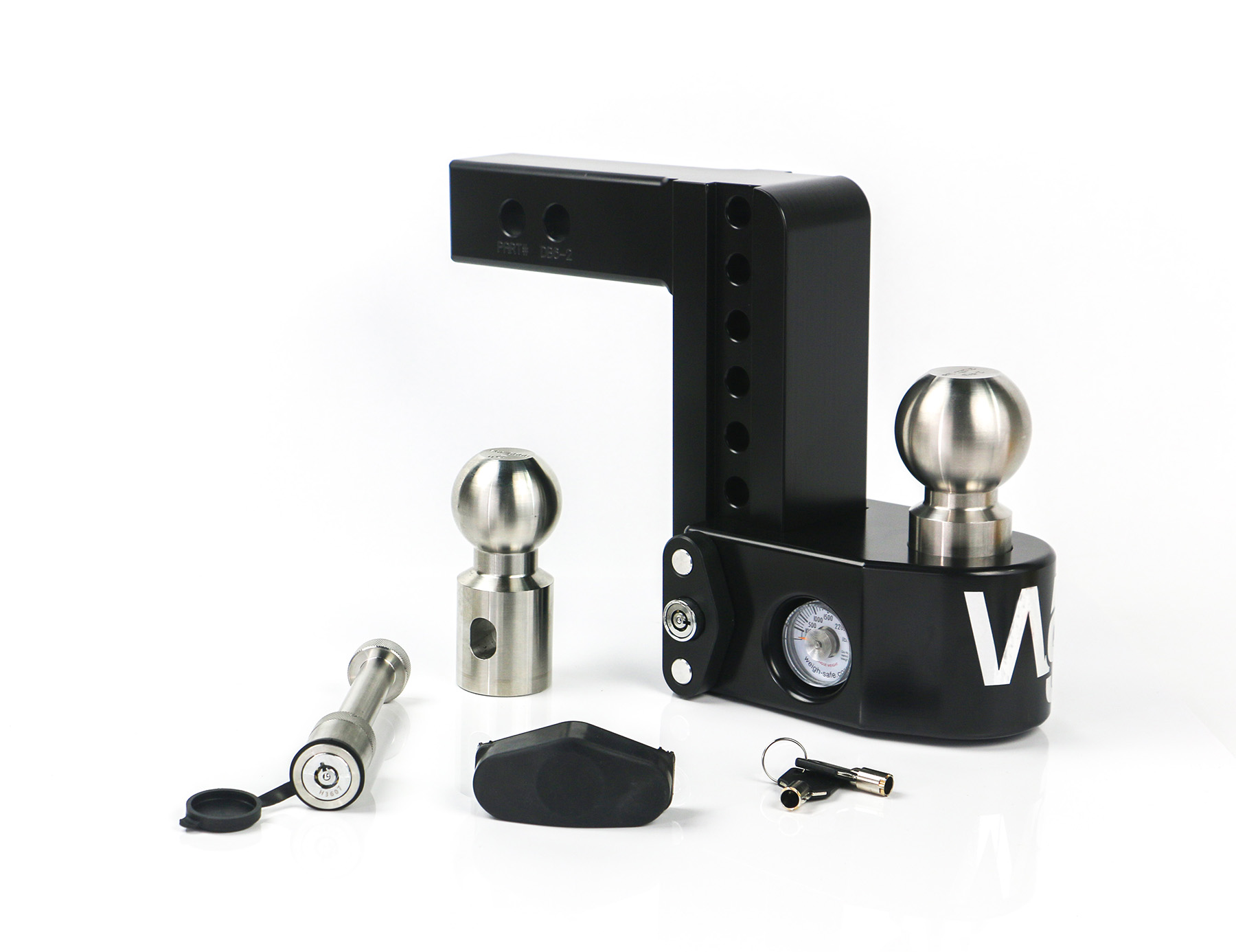 Weigh Safe WS6-2-KA-CER-BLA - 6in Drop Hitch w/Built-in Scale & 2in Shank (8K/12.5K GTWR) w/WS05 - Black Cerakote Weigh Safe WS6-2-KA-CER-BLA - 6in Drop Hitch w/Built-in Scale & 2in Shank (8K/12.5K GTWR) w/WS05 - Black Cerakote