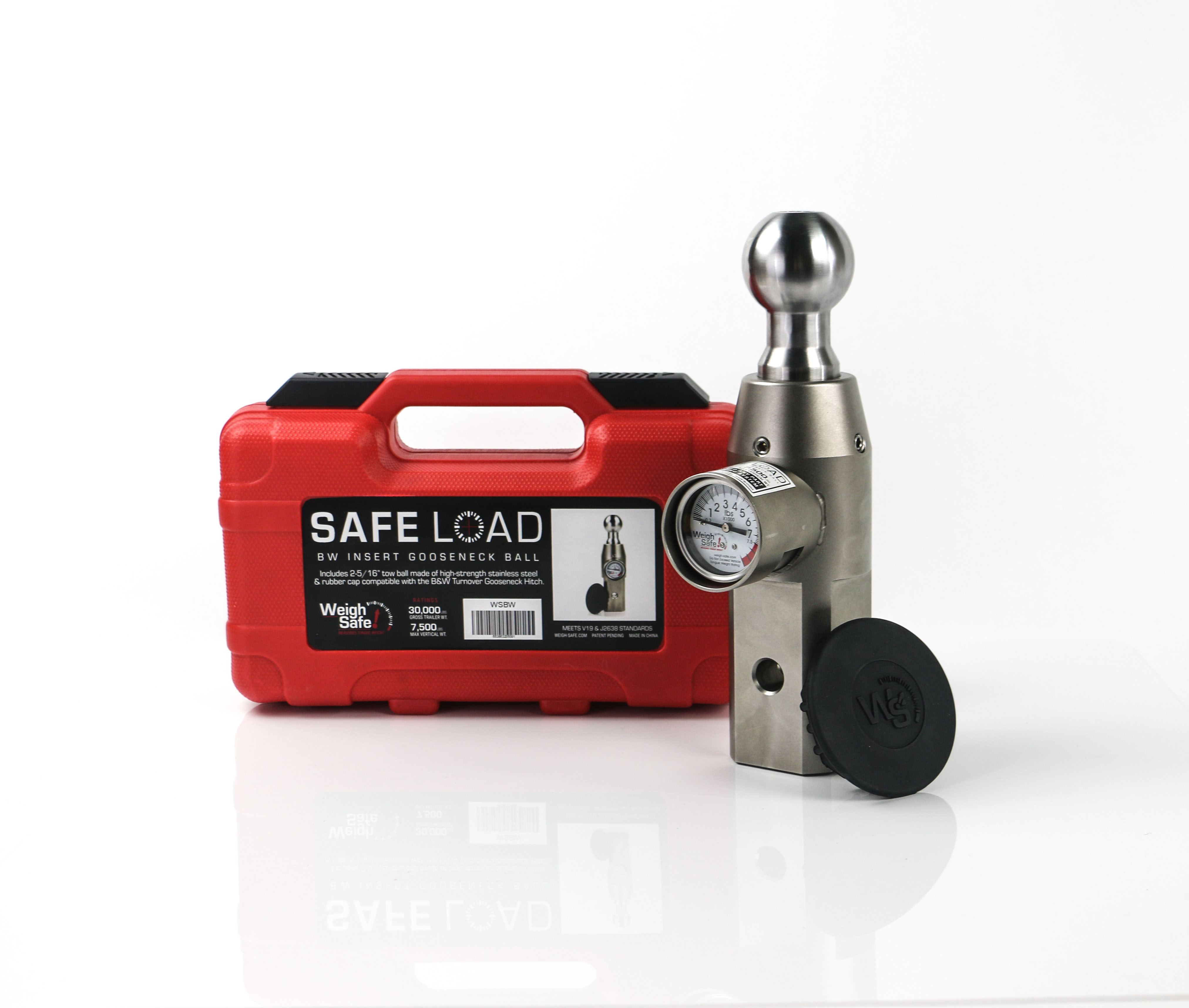 Weigh Safe WSBW - BW Gooseneck Ball (Functions w/B&W Underbed Gooseneck System) - Stainless Steel