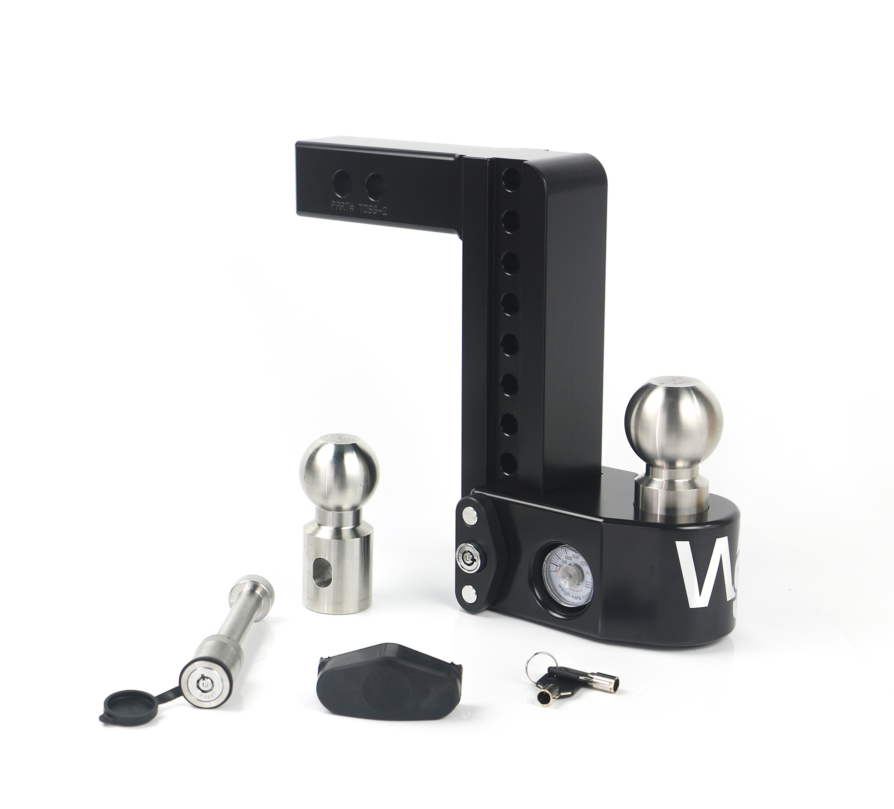 Weigh Safe WS8-2-KA-CER-BLA - 8in Drop Hitch w/Built-in Scale & 2in Shank (8K/12.5K GTWR) w/WS05 - Black Cerakote Weigh Safe WS8-2-KA-CER-BLA - 8in Drop Hitch w/Built-in Scale & 2in Shank (8K/12.5K GTWR) w/WS05 - Black Cerakote