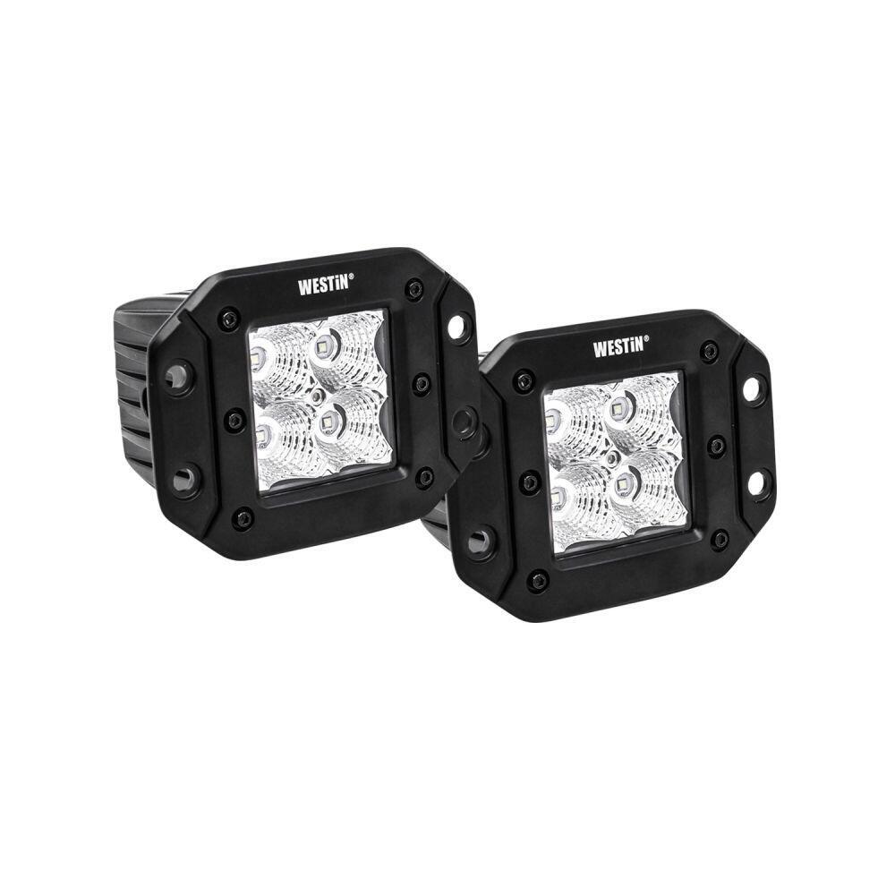 Westin 09-1218FM4 - FM4Q 3W Osram w/mounting hardware and pigtail connectors (set of 2) - Black