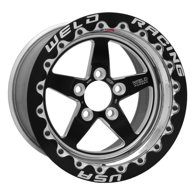 Weld 71LB511A75F - S71 15x11.33 / 5x4.5 BP / 7.5in. BS Black Wheel (Low Pad) - Black Single Beadlock MT
