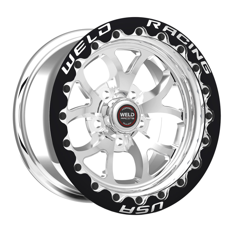 Weld 76HP7100W67F - S76 17x10 / 5x115 BP / 6.7 BS Polished Wheel (High Pad) - Black Single Beadlock
